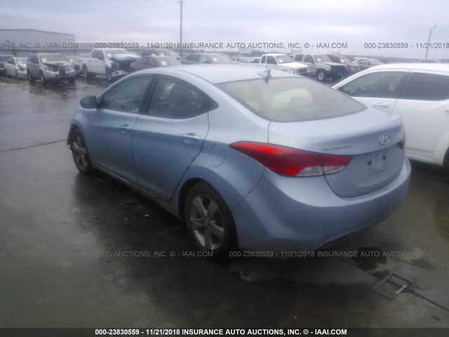 KMHDH4AE1CU370233 - 2012 HYUNDAI ELANTRA GLS/LIMITED Light Blue photo 3