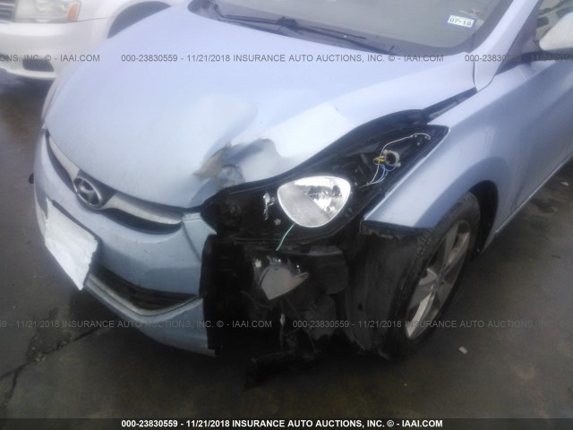 KMHDH4AE1CU370233 - 2012 HYUNDAI ELANTRA GLS/LIMITED Light Blue photo 6