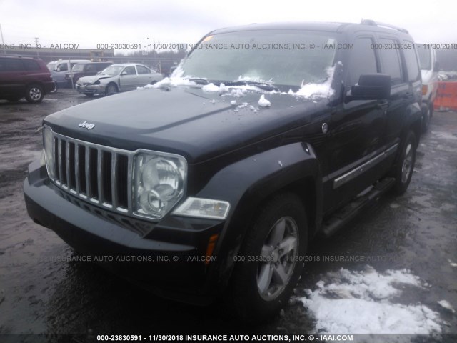 1J8GN58K38W218969 - 2008 JEEP LIBERTY LIMITED BLACK photo 2