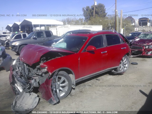 JNRAS08W74X215914 - 2004 INFINITI FX35 RED photo 2