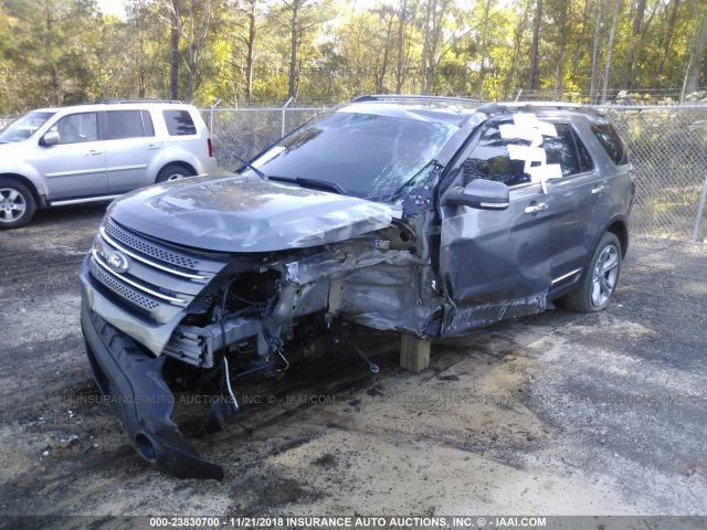 1FM5K7F84EGA28268 - 2014 FORD EXPLORER LIMITED GRAY photo 2