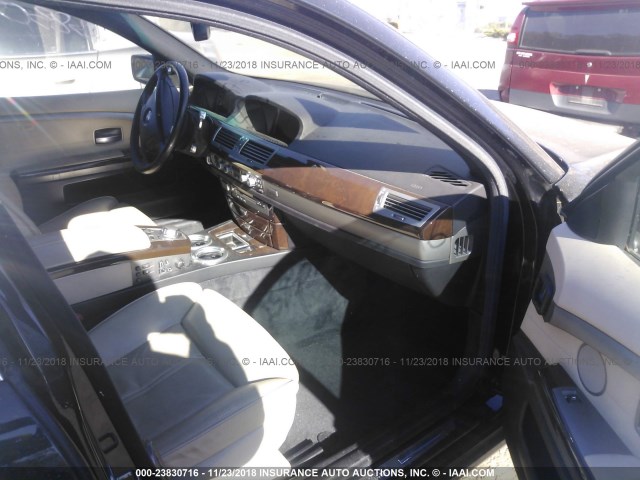 WBAHL83557DT09950 - 2007 BMW 750 I BLACK photo 5