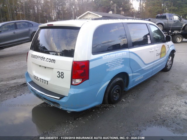 2C4RDGCG1DR549666 - 2013 DODGE GRAND CARAVAN SXT WHITE photo 4