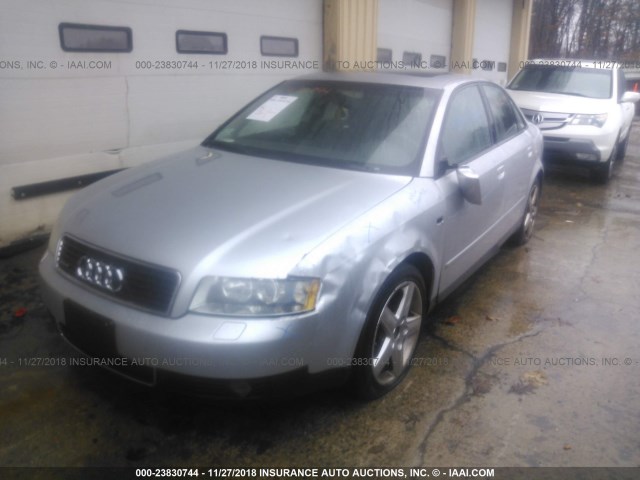 WAULC68E53A121285 - 2003 AUDI A4 1.8T QUATTRO SILVER photo 2