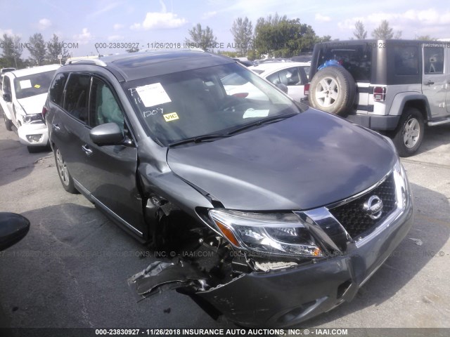 5N1AR2MN6GC621209 - 2016 NISSAN PATHFINDER S/SV/SL/PLATINUM GRAY photo 1