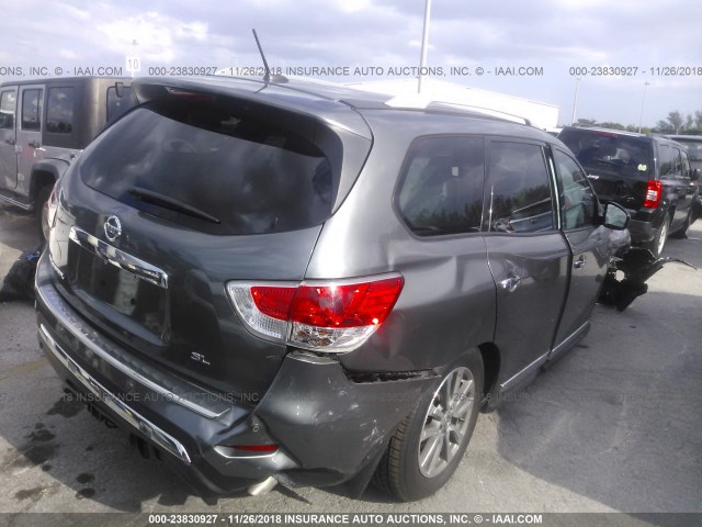 5N1AR2MN6GC621209 - 2016 NISSAN PATHFINDER S/SV/SL/PLATINUM GRAY photo 4