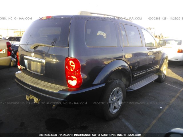 1D4HD58NX4F167296 - 2004 DODGE DURANGO LIMITED BLUE photo 4