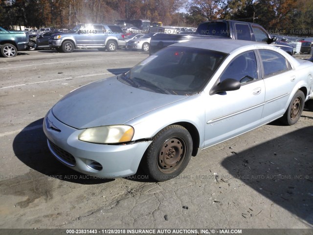 1C3EL46U81N728639 - 2001 CHRYSLER SEBRING LX BLUE photo 2