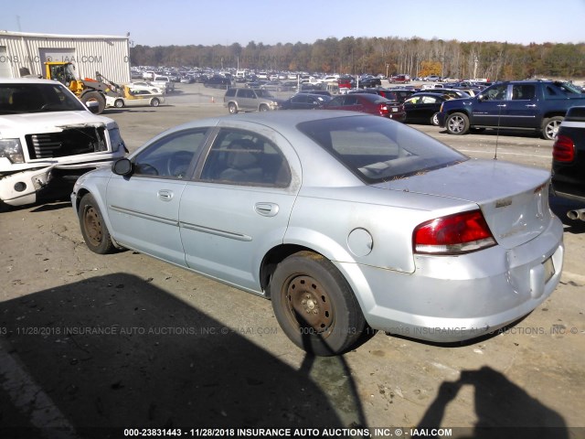 1C3EL46U81N728639 - 2001 CHRYSLER SEBRING LX BLUE photo 3