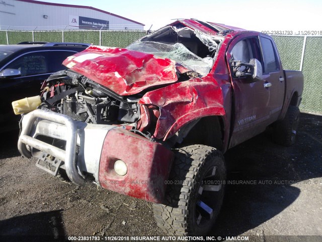 1N6BA0EC2AN300553 - 2010 NISSAN TITAN XE/SE/LE/PRO-4X RED photo 2