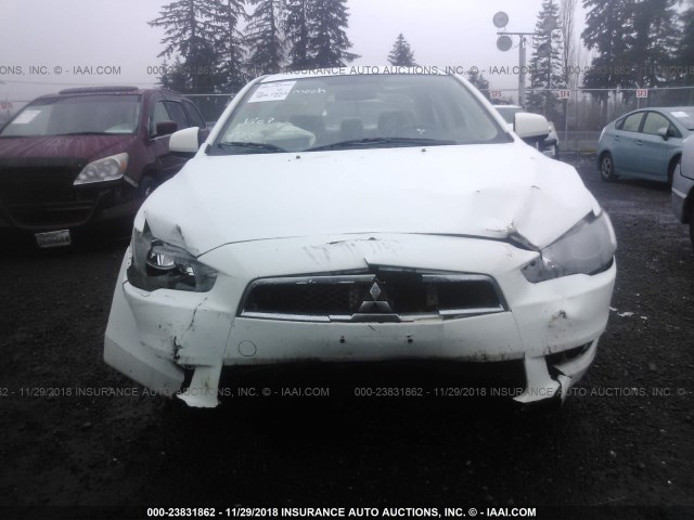 JA32U2FUXAU026133 - 2010 MITSUBISHI LANCER ES/ES SPORT WHITE photo 6