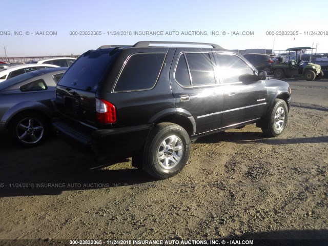 4S2CK58Y744305027 - 2004 ISUZU RODEO S BLACK photo 4