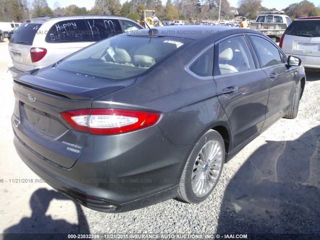 3FA6P0K98FR186273 - 2015 FORD FUSION TITANIUM GRAY photo 4