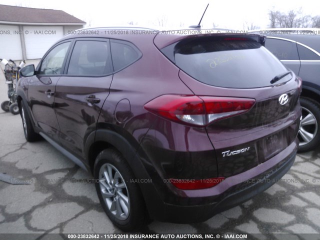 KM8J3CA47HU499104 - 2017 HYUNDAI TUCSON LIMITED/SPORT AND ECO/SE BURGUNDY photo 3