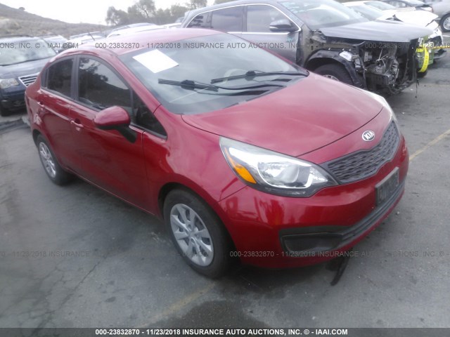 KNADM4A30D6234399 - 2013 KIA RIO LX RED photo 1