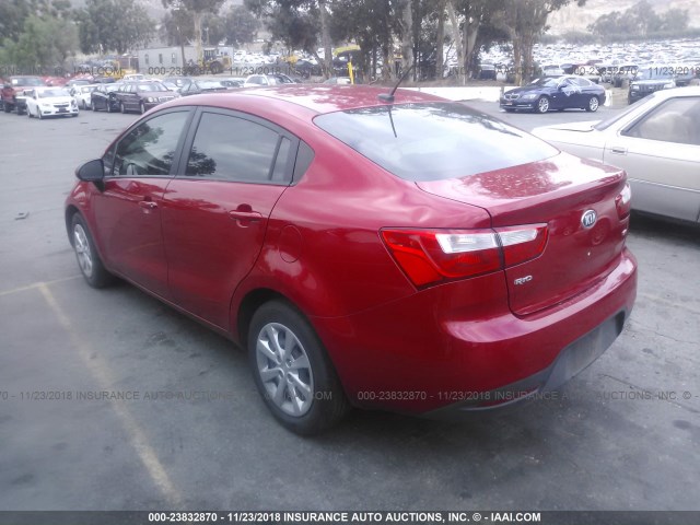 KNADM4A30D6234399 - 2013 KIA RIO LX RED photo 3