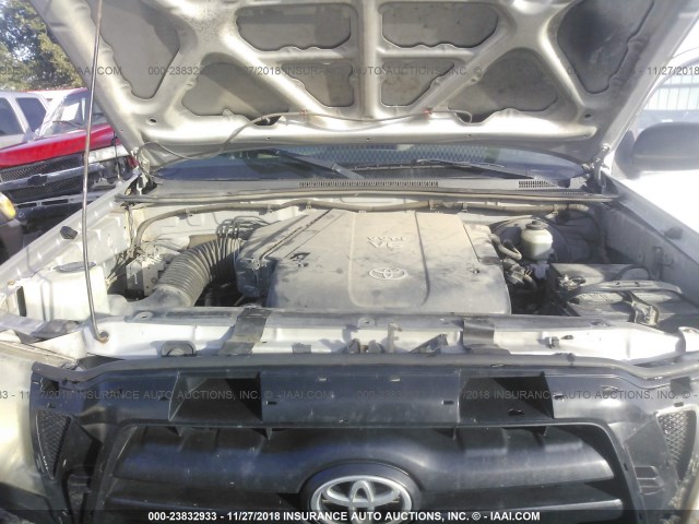 5TEUU42N57Z414598 - 2007 TOYOTA TACOMA ACCESS CAB ვერცხლისფერი ფოტო 10