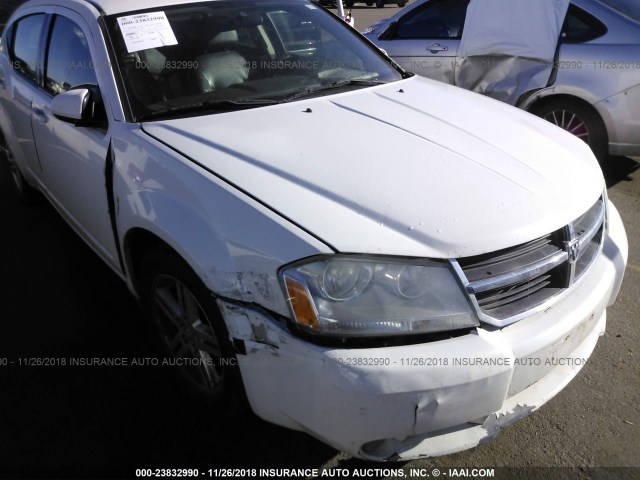 1B3CC5FB4AN141640 - 2010 DODGE AVENGER R/T WHITE photo 6