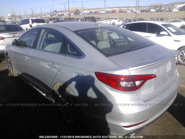 5NPE34AF4FH052816 - 2015 HYUNDAI SONATA SPORT/LIMITED SILVER photo 3