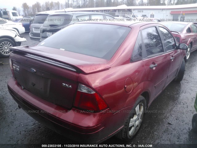 1FAFP34N65W284774 - 2005 FORD FOCUS ZX4 RED photo 4