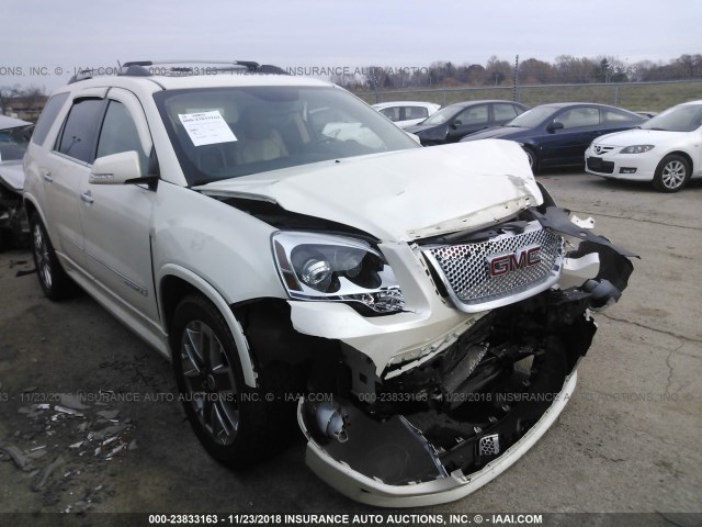 1GKKVTEDXCJ269357 - 2012 GMC ACADIA DENALI WHITE photo 1