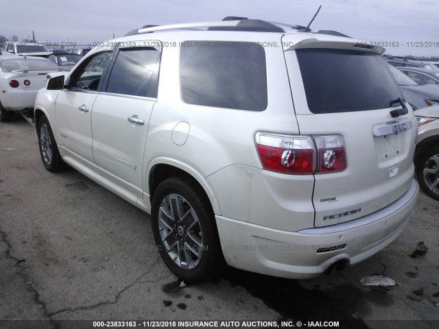 1GKKVTEDXCJ269357 - 2012 GMC ACADIA DENALI WHITE photo 3