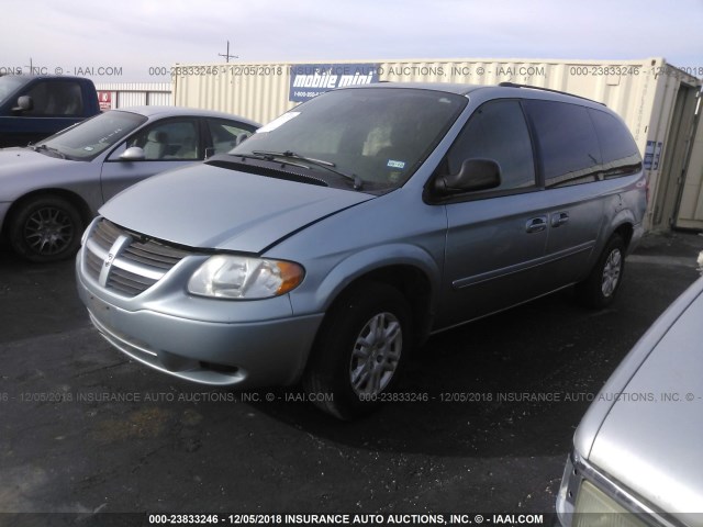 2D4GP24R85R109093 - 2005 DODGE GRAND CARAVAN SE Light Blue photo 2