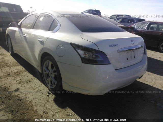 1N4AA5APXCC830732 - 2012 NISSAN MAXIMA S/SV WHITE photo 3