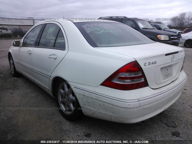 WDBRF61J64F545718 - 2004 MERCEDES-BENZ C 240 WHITE photo 3