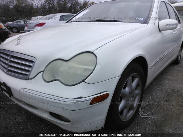 WDBRF61J64F545718 - 2004 MERCEDES-BENZ C 240 WHITE photo 6