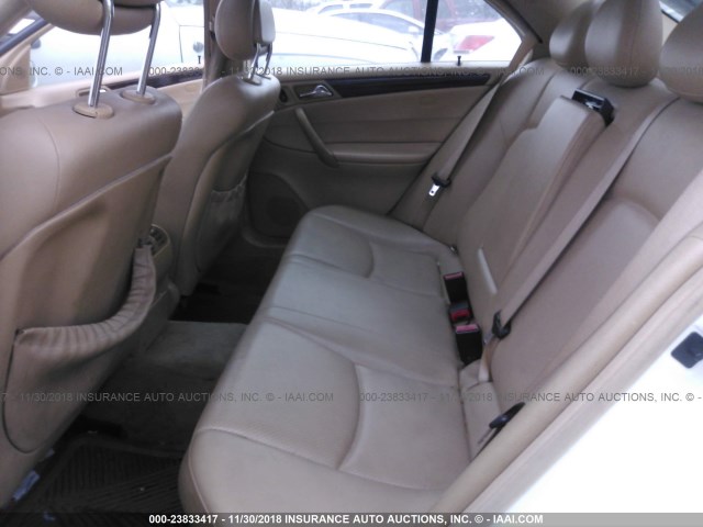 WDBRF61J64F545718 - 2004 MERCEDES-BENZ C 240 WHITE photo 8