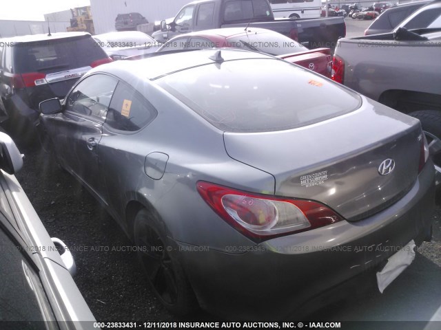 KMHHT6KD1AU005050 - 2010 HYUNDAI GENESIS COUPE 2.0T SILVER photo 3