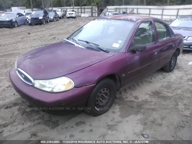 1FAFP6634YK128449 - 2000 FORD CONTOUR SE BURGUNDY photo 2