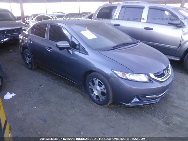 19XFB4F20EE000521 - 2014 HONDA CIVIC HYBRID GRAY photo 1