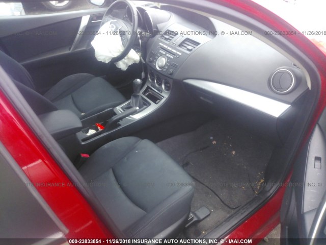 JM1BL1U66B1367745 - 2011 MAZDA 3 S RED photo 5