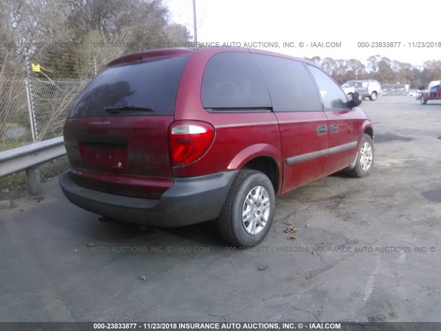 1D4GP25B56B756200 - 2006 DODGE CARAVAN SE RED photo 4