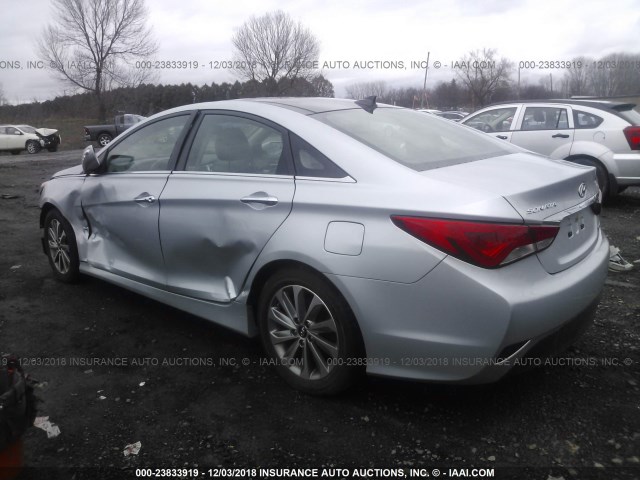 5NPEC4AC9EH822450 - 2014 HYUNDAI SONATA SE/LIMITED SILVER photo 3