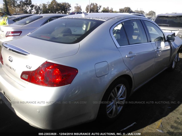 JN1CV6APXAM204296 - 2010 INFINITI G37 SPORT SILVER photo 4