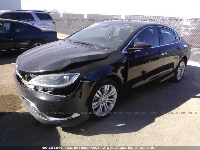 1C3CCCAB1FN533853 - 2015 CHRYSLER 200 LIMITED BLACK photo 2