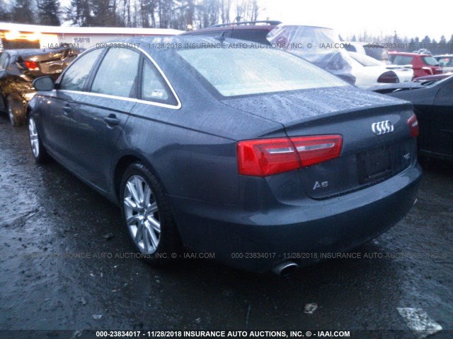 WAUGGAFC6CN154606 - 2012 AUDI A6 PREMIUM PLUS GRAY photo 3