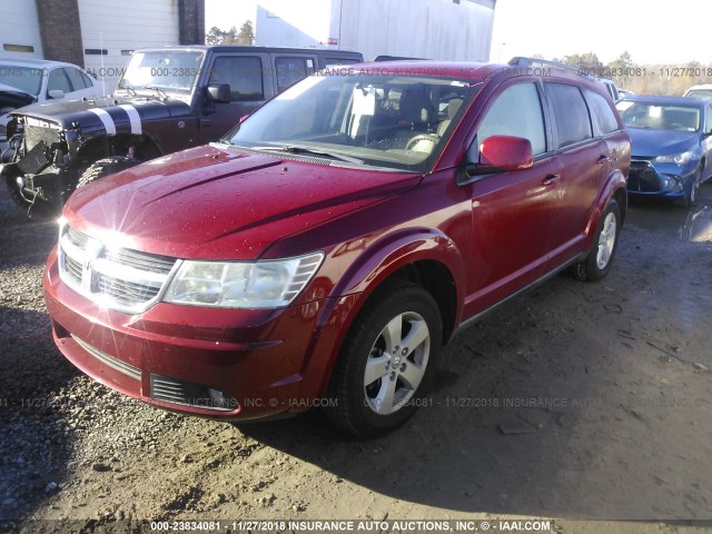 3D4PG5FV2AT104765 - 2010 DODGE JOURNEY SXT RED photo 2