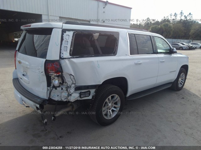 1GNSKHKC3JR332253 - 2018 CHEVROLET SUBURBAN K1500 LT WHITE photo 4