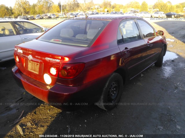 2T1BR32E26C592749 - 2006 TOYOTA COROLLA CE/LE/S RED photo 4