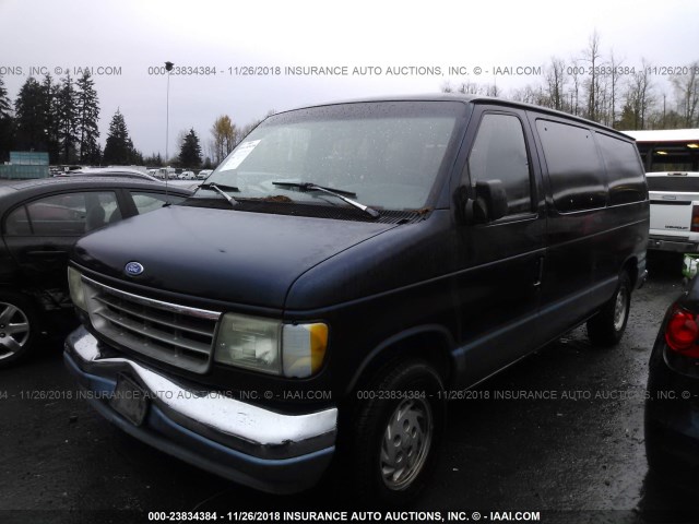 1FMEE11N3NHB02050 - 1992 FORD ECONOLINE E150 BLUE photo 2