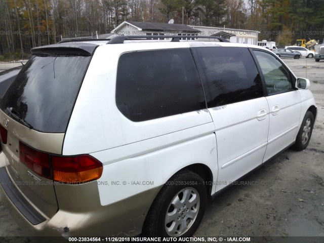 5FNRL189X3B155393 - 2003 HONDA ODYSSEY EXL WHITE photo 4