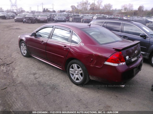 2G1WC57M191118897 - 2009 CHEVROLET IMPALA 2LT RED photo 3