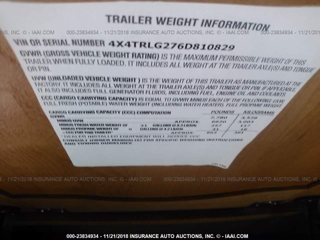 4X4TRLG276D810829 - 2006 FOREST RIVER OTHER  白色 照片 9