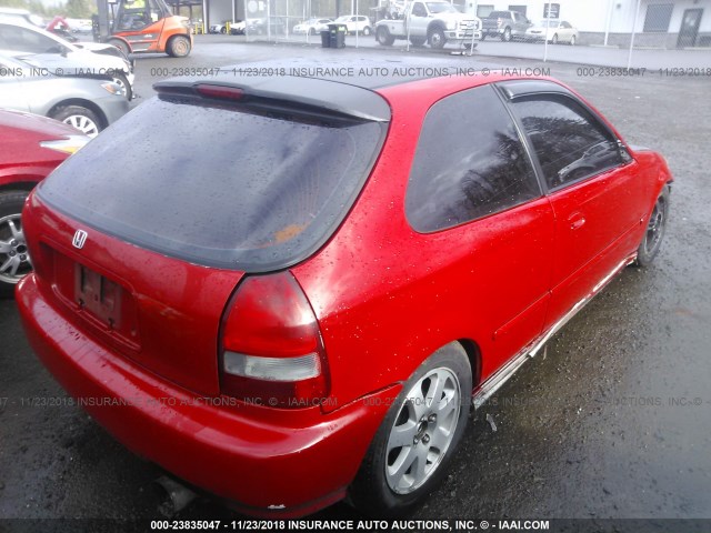 2HGEJ6423YH101544 - 2000 HONDA CIVIC CX RED photo 4