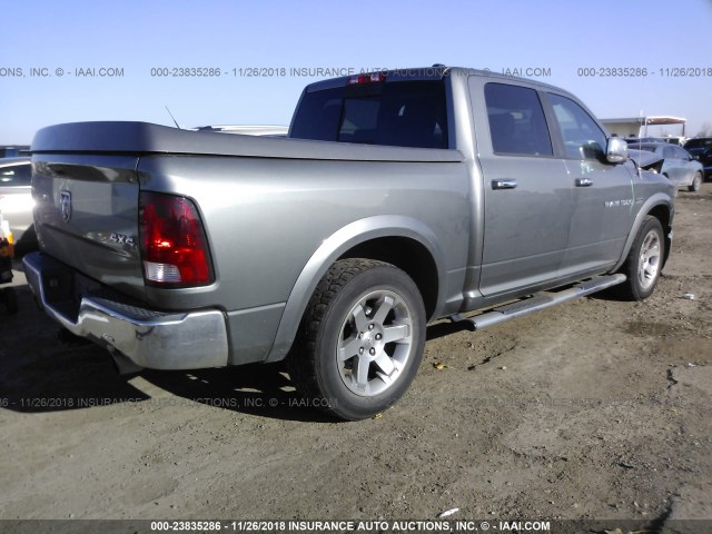 1C6RD7NT2CS285615 - 2012 DODGE RAM 1500 LARAMIE GRAY photo 4