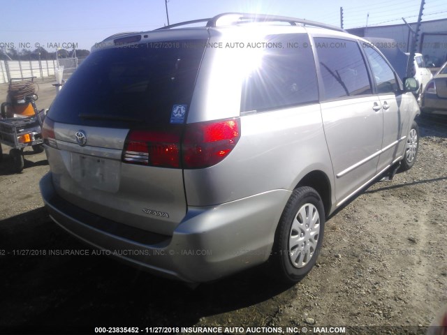 5TDZA23C55S254264 - 2005 TOYOTA SIENNA CE/LE SILVER photo 4